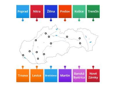Mapa s vyznačenými kľúčovými bodmi v okolí Dostojevského radu