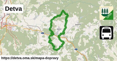 Mapa mesta Detva s vyznačenými lokalitami