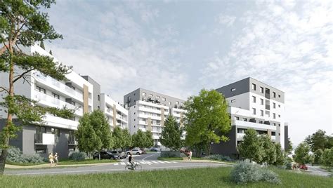 Vizualizácia modernej novostavby s dôrazom na zelené plochy a moderné bývanie.