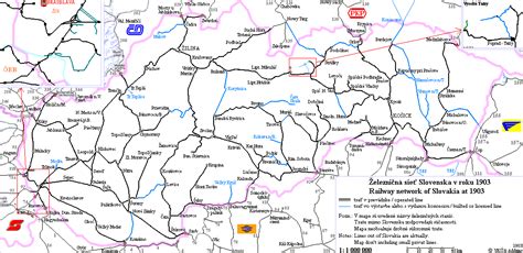 Mapa železničnej siete Slovenska s vyznačenými problematickými úsekmi.