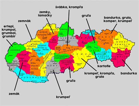 Mapa Slovenska s vyznačenými cenami nehnuteľností v rôznych regiónoch