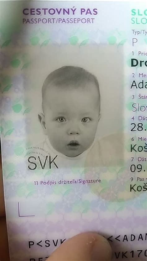 Detská fotografia na cestovnom pase