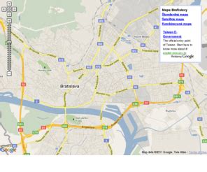 Mapa Bratislavy s vyznačenou lokalitou Ružinov a ulicou Drieňová