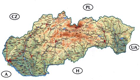 Mapa okolia Spišskej Belej s vyznačenými obcami