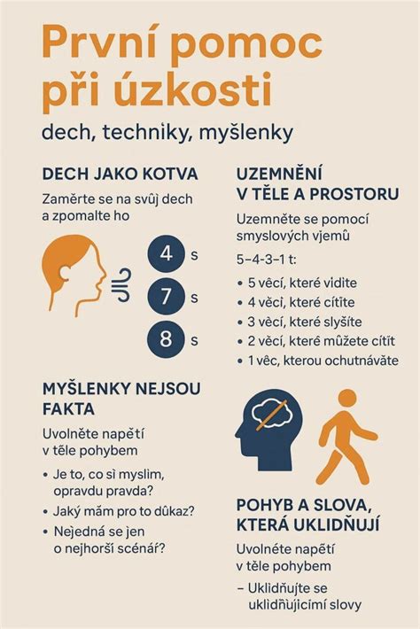 Infografika znázorňujúca techniky na zvládanie úzkosti