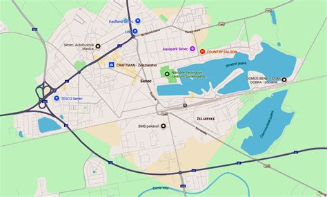 Mapa Slnečných jazier v Senci