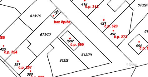 Mapa s vyznačením parcely