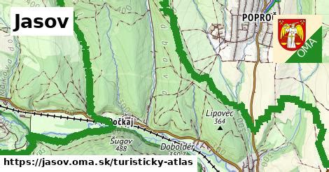 Mapa regiónu Jasov a okolie