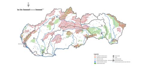 Mapa s vyznačenými ochrannými pásmami vodných zdrojov