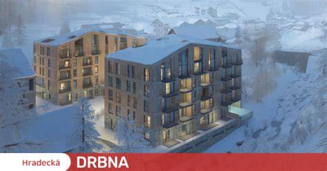 Vizualizácia moderného apartmánového komplexu v horách