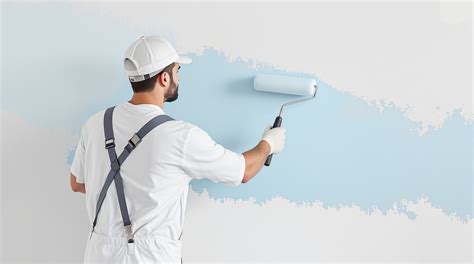 Maliar pri práci s interiérovými stenami