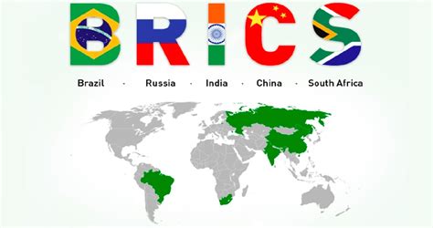 Symboly mien Brazílie, Ruska, Indie, Číny a Juhoafrickej republiky (BRICS)