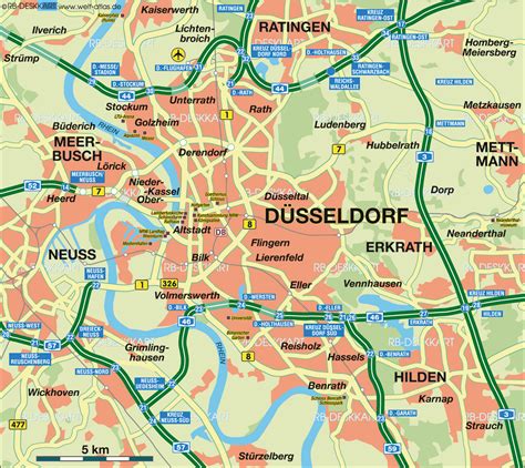 mapa Nemecka s vyznačenými mestami Düsseldorf a Gelsenkirchen