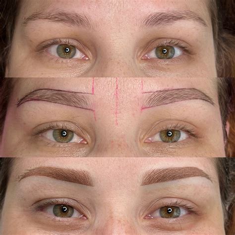 Porovnanie pred a po aplikácii Powder Brows