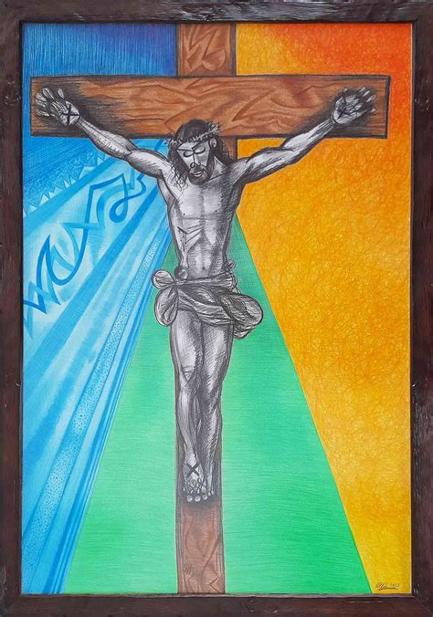 Symbolický obraz Ježišovej obety na kríži