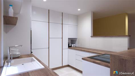 Vizualizácia kuchynskej linky v dvojizbovom byte s dôrazom na funkčnosť