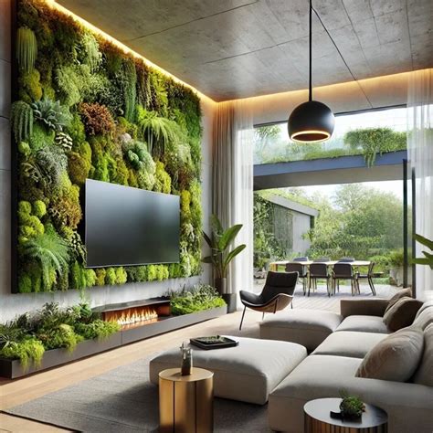 Čierna akcentová stena s rastlinami