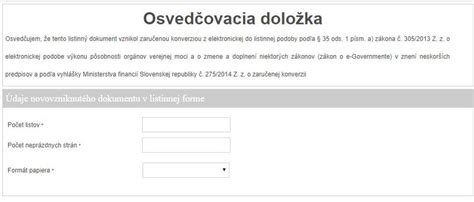 Príklad osvedčovacej doložky na dokumente