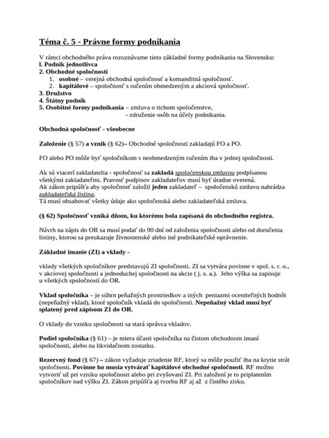 Diagram znázorňujúci rôzne právne formy MNO