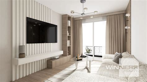 Vizualizácia dvojizbového bytu s balkónom
