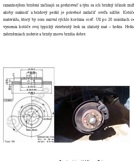 Detail skorodovaného brzdového kotúča