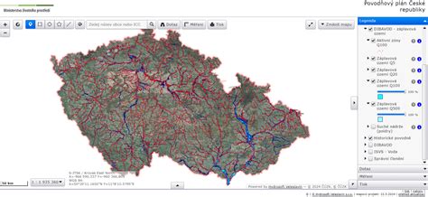 Mapa znázorňujúca záplavové oblasti