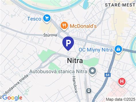 Mapa s vyznačenými službami na ulici Bizetova v Nitre