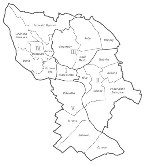 Mapa rozdelenia mestských častí Nitry (Chrenová, Klokočina, Staré Mesto)
