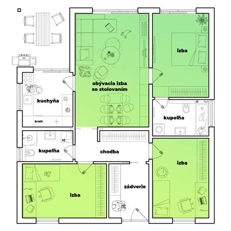 Ilustrácia človeka sediaceho sám v miestnosti