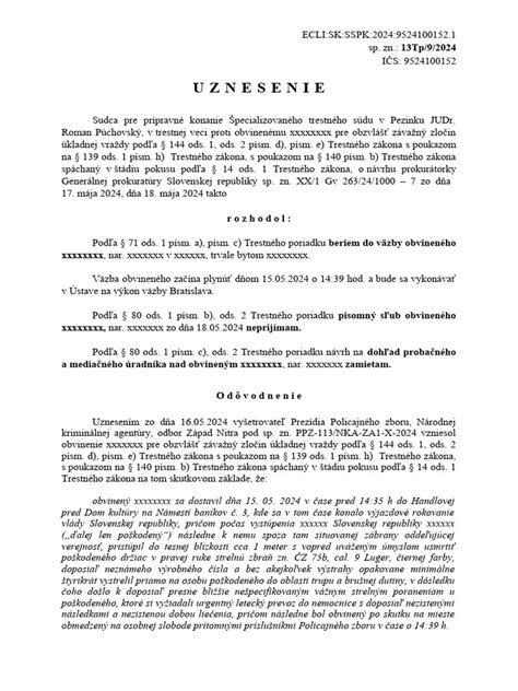 Diagram znázorňujúci proces započítania väzby do trestu