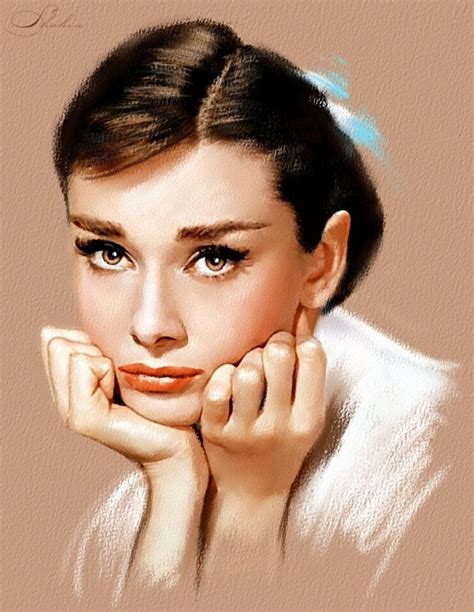 Portrét Audrey Hepburn s dôrazom na jej pery