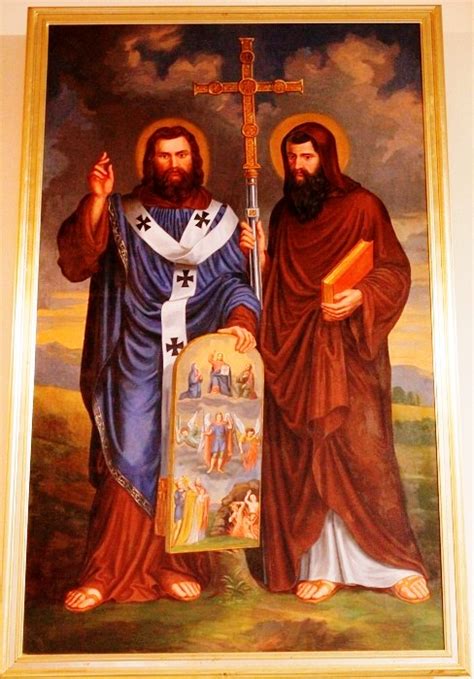 Obraz svätých Cyrila a Metoda s apoštolským krížom