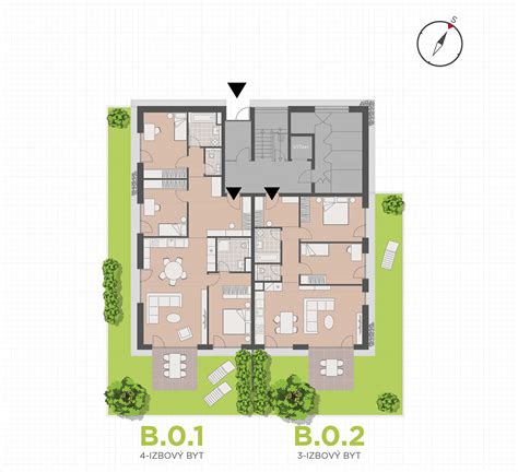 pôdorys 4-izbového penthouse bytu v Šafranovej záhrade