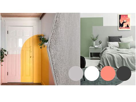 Koláž rôznych farebných kombinácií stien