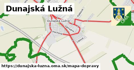 Mapa obce Dunajská Lužná