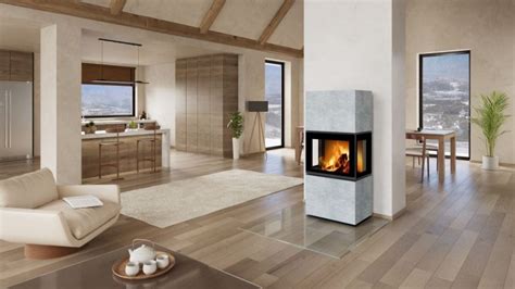 Nákresy rôznych možností umiestnenia krbu v interiéri