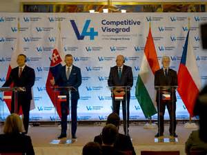 Mapa krajín Vyšehradskej štvorky