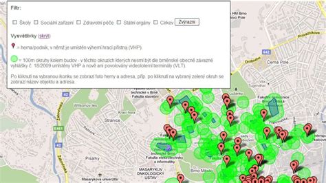 Mapa Stupavy s vyznačenými lokalitami