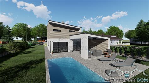 Pohľad na moderný rodinný dom