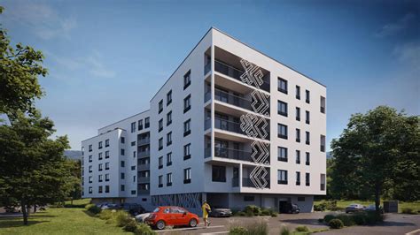 Moderná architektúra bytového domu v Banskej Bystrici