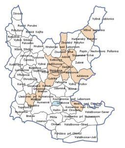 mapa regiónu Medzilaborce