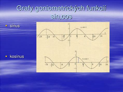 Grafy základných goniometrických funkcií (sínus, kosínus, tangens)