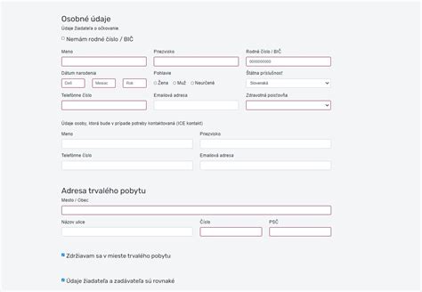 Registračný formulár na daňovom úrade