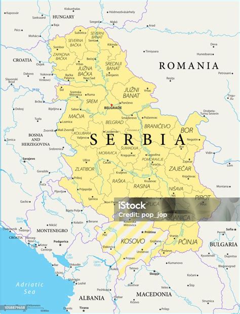 Mapa Srbska s vyznačením regiónu Vojvodina
