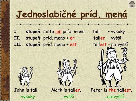 Diagram znázorňujúci stupňovanie prídavných mien