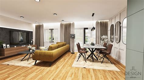 Interiér otvoreného priestoru obývačky s kuchyňou a jedálňou