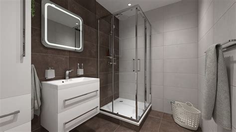 Moderná kúpeľňa so sprchovacím kútom a dizajnovými obkladmi