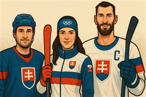 Ilustrácia športovcov v slovenských dresoch