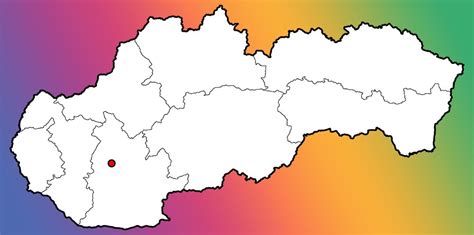 Mapa Slovenska s vyznačenou oblasťou Mošoviec