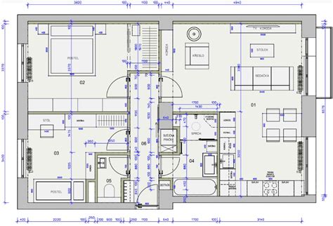 architektonický návrh moderného bytu